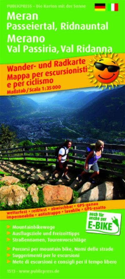 Publicpress Rad- und Wanderkarte Meran, Passeiertal, Ridnauntal / Merano, Val Passiria, Val Ridanna 1:35.000