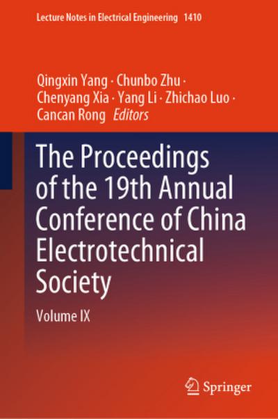 The Proceedings of the 19th Annual Conference of China Electrotechnical Society