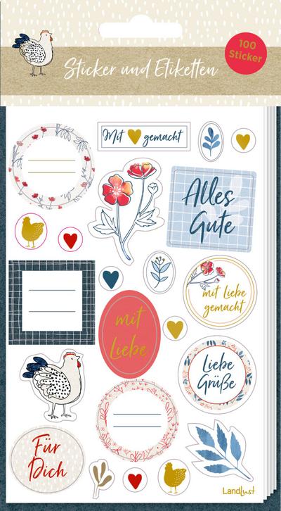 Stickerbogen mit 100 Stickern 