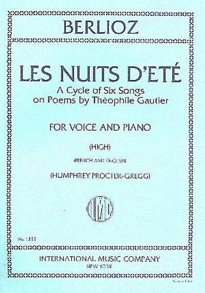Les nuits d’été - A cycle of 6 songsfor high voice and piano (en/fr)