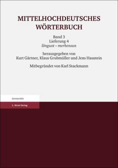 Mittelhochdeutsches Wörterbuch. Dritter Band, Lieferung 4