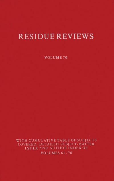 Residues of Pesticides and Other Contaminants in the Total Environment