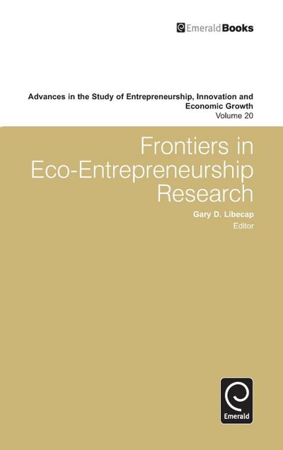 Frontiers in Eco Entrepreneurship Research