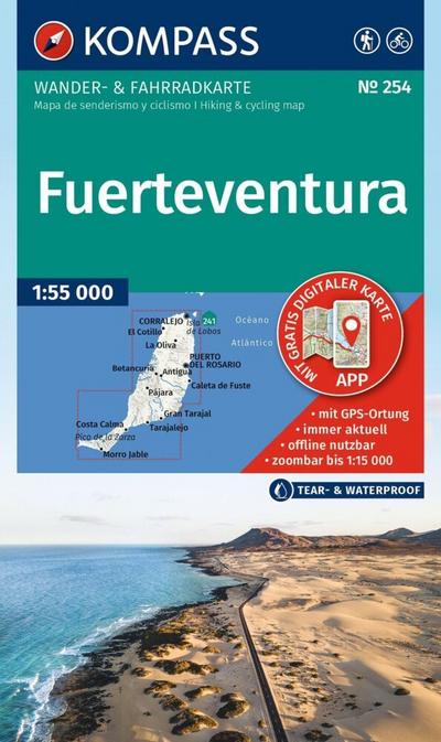 KOMPASS Wanderkarte 254 Fuerteventura 1:55.000 