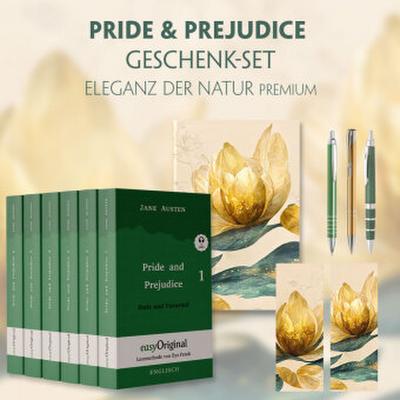 Stolz und Vorurteil Geschenkset - 6 Bücher (Hardcover + Audio-Online) + Eleganz der Natur Schreibset Premium, m. 6 Beilage, m. 6 Buch