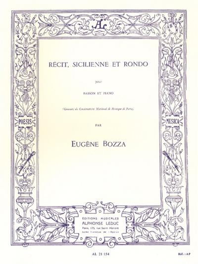 Recit, sicilienne et rondo pourbasson et piano
