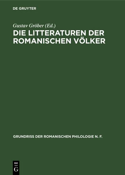 Die @Literaturen der romanischen Völker [1]