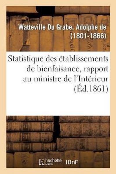 Statistique Des Établissements de Bienfaisance, Rapport Au Ministre de l’Intérieur