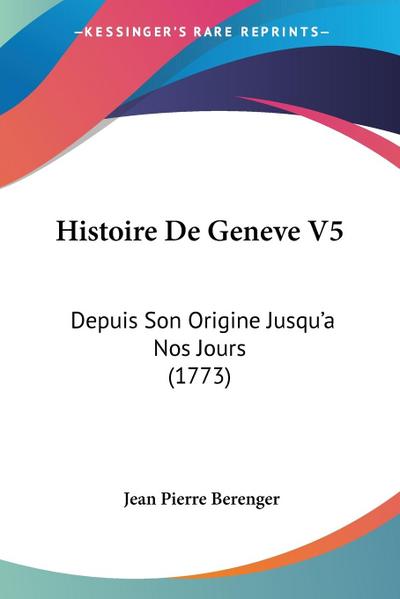 Histoire De Geneve V5