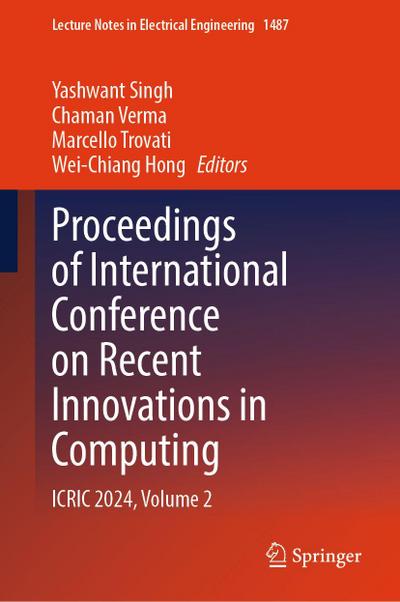 Proceedings of International Conference on Recent Innovations in Computing