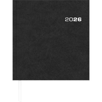 Wochenbuch Sekretär 2026 - Bürokalender 20x21 cm - Farbe: anthrazit - 1 Woche auf 2 Seiten - Buchkalender - 786-0021