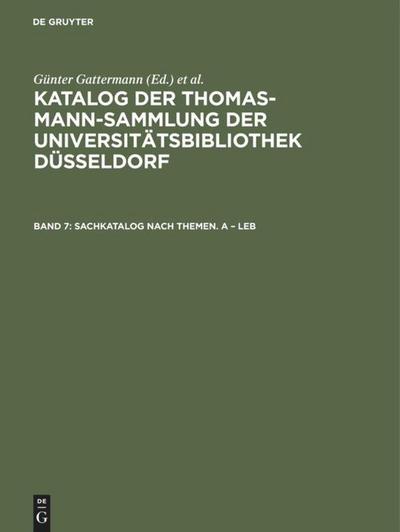 Sachkatalog nach Themen. A - Leb