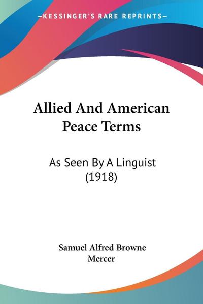 Allied And American Peace Terms