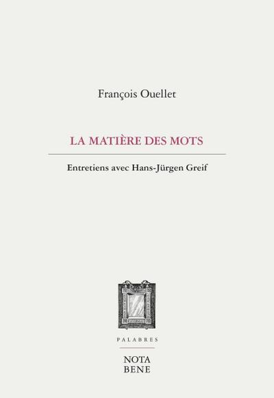 La matière des mots