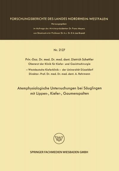 Atemphysiologische Untersuchungen bei Säuglingen mit Lippen-, Kiefer-, Gaumenspalten