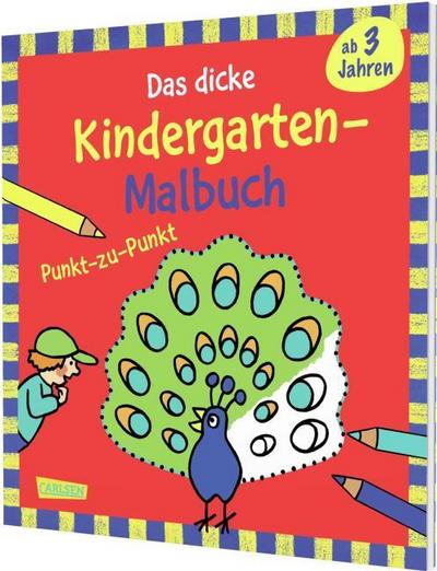 Das dicke Kindergarten-Malbuch: Punkt-zu-Punkt