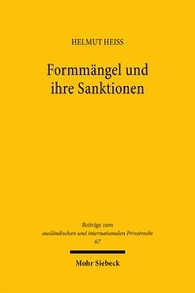 Formmängel und ihre Sanktionen