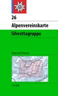 DAV Alpenvereinskarte 26 Silvrettagruppe 1 : 25 000 mit Wegmarkierungen und Skirouten