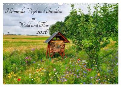 Heimische Vögel und Insekten in Wald und Flur (Wandkalender 2026 DIN A3 quer), CALVENDO Monatskalender