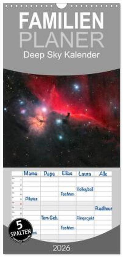 Familienplaner 2026 - Deep Sky Kalender mit 5 Spalten (Wandkalender, 21 x 45 cm) CALVENDO