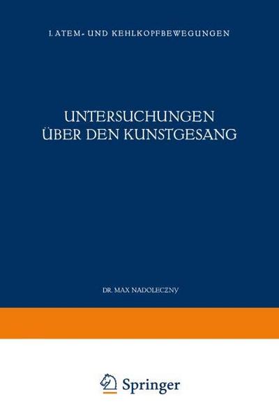 Untersuchungen über den Kunstgesang