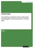 Der Aufstieg und Fall des Hans Giebenrath. Inhalts
