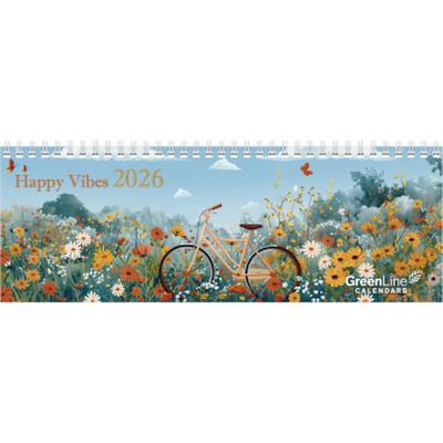 GreenLine Happy Vibes 2026 - Tischquerkalender - Tischkalender - 29,7x10,5