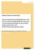Kriterienkatalog mit Erfolgsfaktoren und deren externen Einflussfaktoren für eine Unternehmensnachfolge in gewerblich tätigen Schweizer und Baden-Württembergischen KMU
