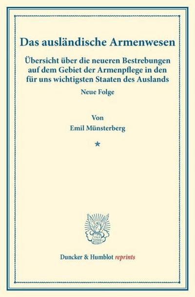 Das ausländische Armenwesen.