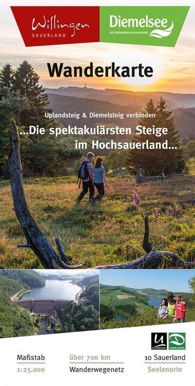 Wanderkarte Uplandsteig & Diemelsteig verbinden 1:25 000