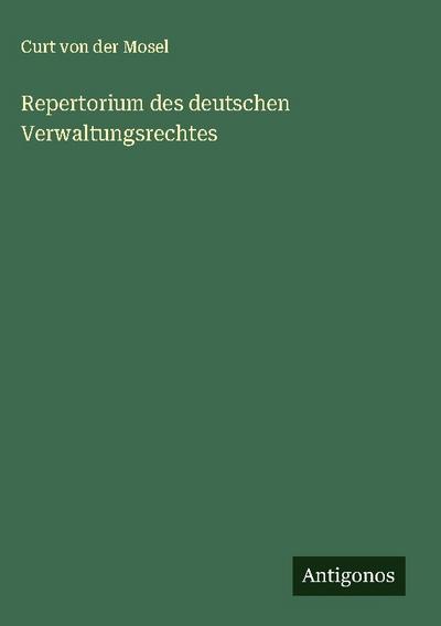 Repertorium des deutschen Verwaltungsrechtes