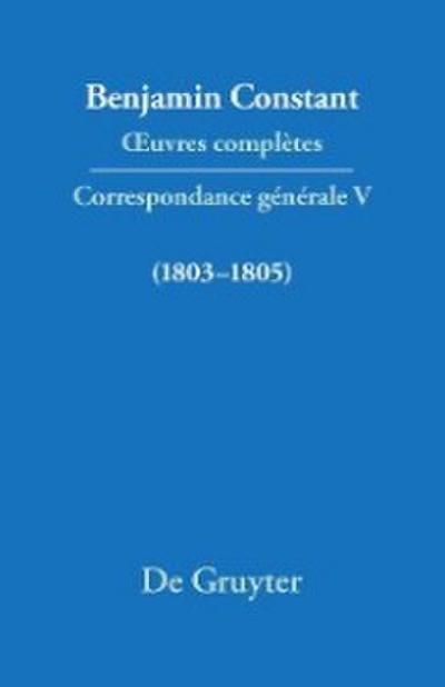 Correspondance 1803-1805
