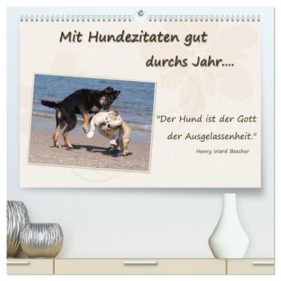 Mit Hundezitaten gut durchs Jahr / CH-Version (hochwertiger Premium Wandkalender 2026 DIN A2 quer), Kunstdruck in Hochglanz