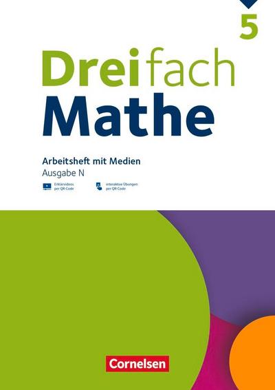 Dreifach Mathe 5. Schuljahr - Ausgabe N - Arbeitsheft mit Medien und Lösungen
