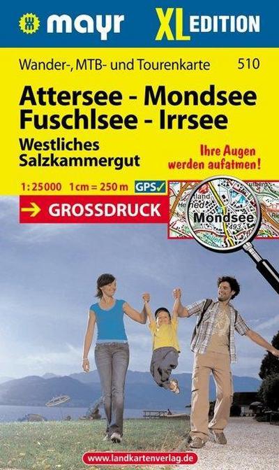 Mayr Karte Attersee, Mondsee, Fuschlsee, Irrsee
