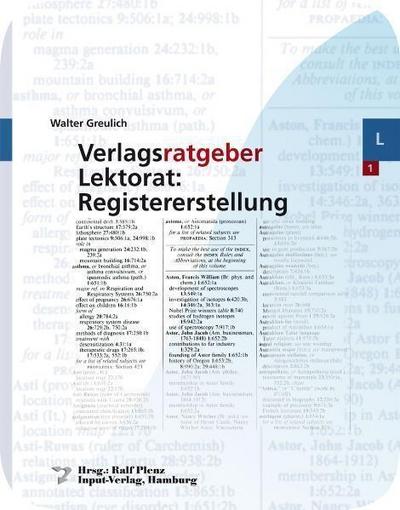 Verlagsratgeber Lektorat: Registererstellung