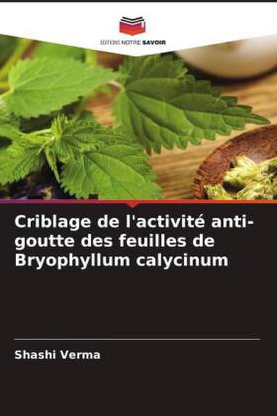 Criblage de l’activité anti-goutte des feuilles de Bryophyllum calycinum