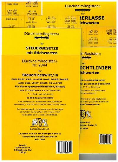 DürckheimRegister® STEUERFACHWIRT/IN 2023 Steuegesetze- Richtlinien + Erlasse mit Stichworten