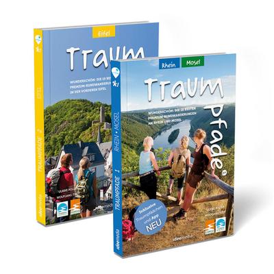 Traumpfade Geschenk-Set. Zwei Bände mit 41 Top-Touren an Rhein, Mosel und in der Eifel. Detail-Karten, GPS-Daten und Höhenprofile.