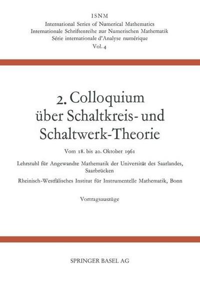 2.Colloquium Über Schaltkreis- und Schaltwerk-Theorie