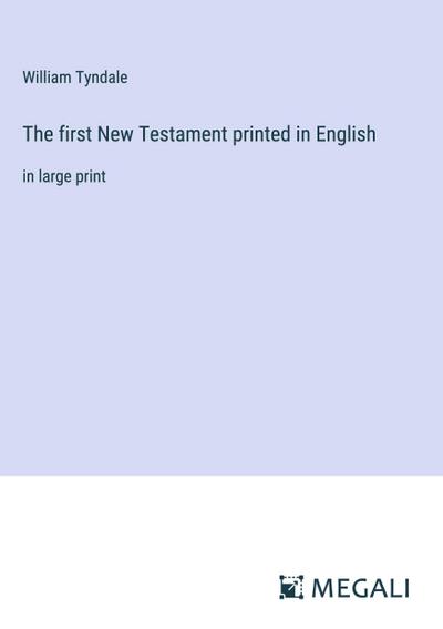 The first New Testament printed in English