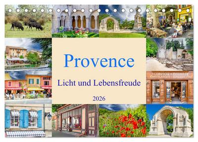 Provence. Licht und Lebensfreude (Tischkalender 2026 DIN A5 quer), CALVENDO Monatskalender