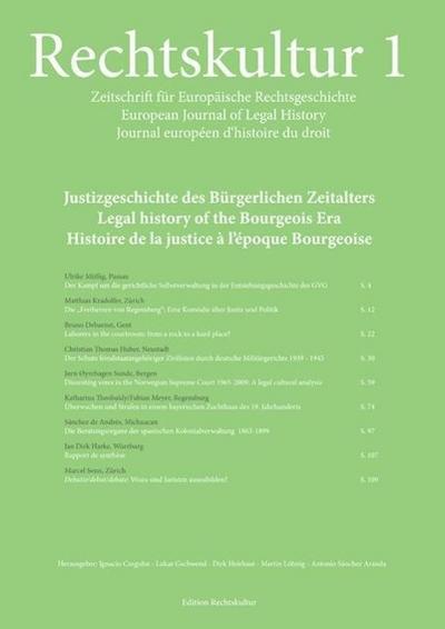 Rechtskultur 1, Zeitschrift für Europäische Rechtsgeschichte:. European Journal of Legal History. Journal Europeén d’Histoire du droit
