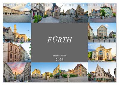 Fürth Impressionen (Wandkalender 2026 DIN A4 quer), CALVENDO Monatskalender