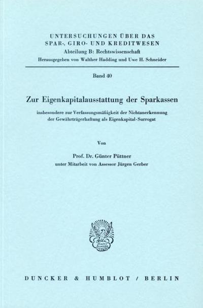 Zur Eigenkapitalausstattung der Sparkassen