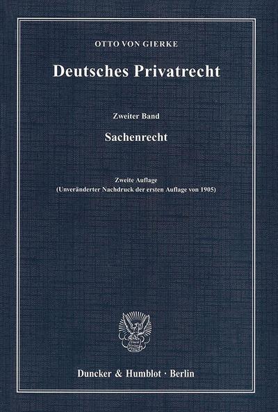 Deutsches Privatrecht Sachenrecht