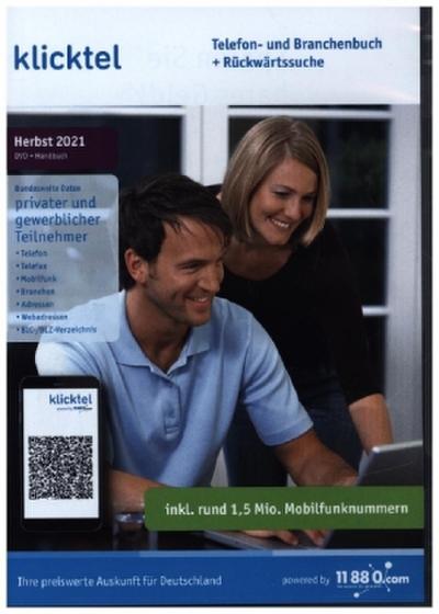klicktel Telefon- und Branchenbuch + Rückwärtssuche Herbst 2021, 1 CD-ROM