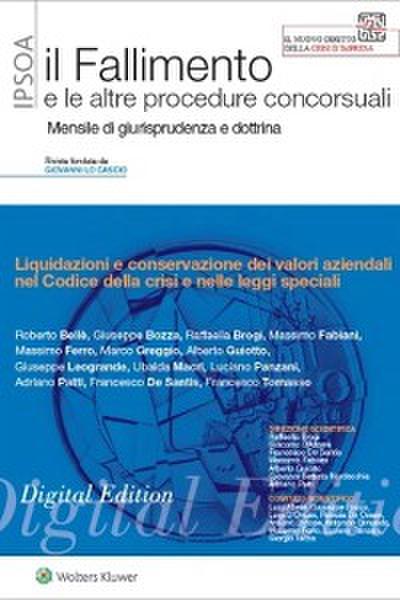 Liquidazioni e conservazione dei valori aziendali nel Codice della crisi e nelle leggi speciali