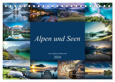 Alpen und Seen (Tischkalender 2026 DIN A5 quer), CALVENDO Monatskalender