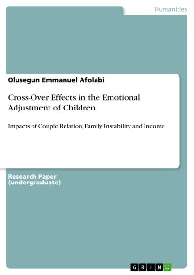Cross-Over Effects in the Emotional Adjustment of Children